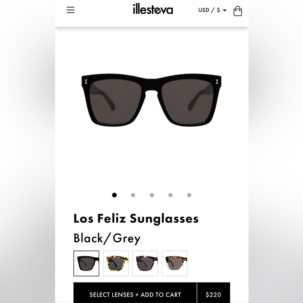 Illesteva Los Feliz Black/Grey sunglasses